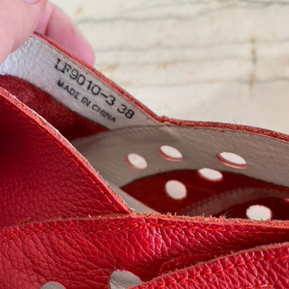 Litfoot Women's Red Leather Velcro walking shoe sz 38 - Picture 7 of 7